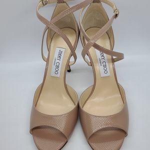 Jimmy Choo Emsy Nude Strappy Sandal 38.5 BNIB